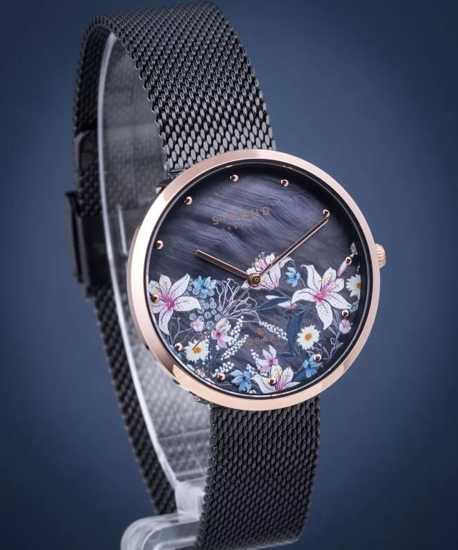 Reloj para mujeres Strand by Obaku Flower S700LXVBMB-DF