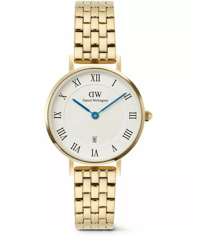 Reloj para mujeres Daniel Wellington Petite Roman Numerals Date 5-link Gold DW00100857