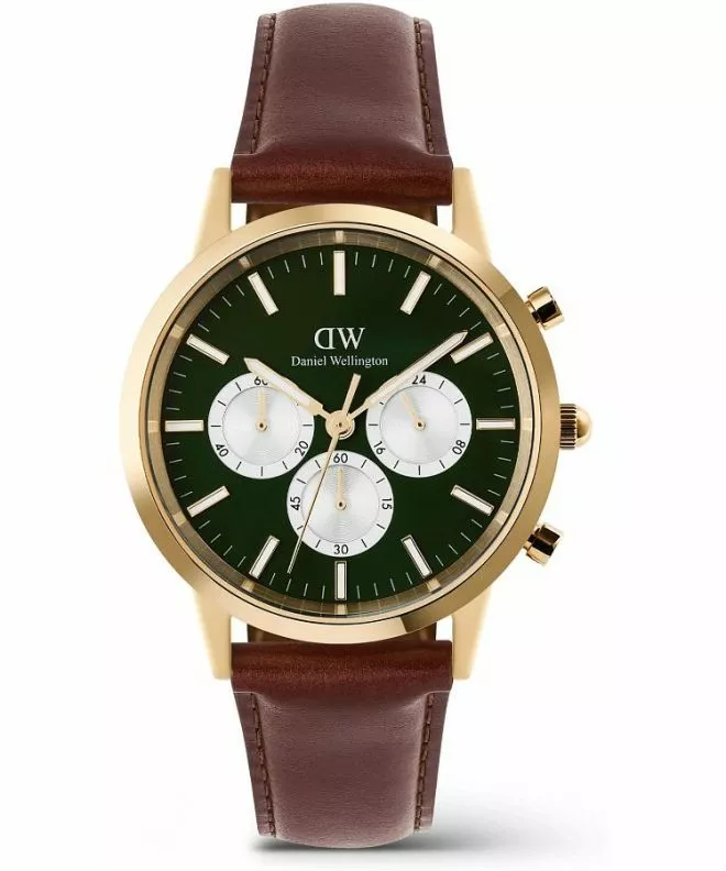 Reloj para hombres Daniel Wellington Iconic St Mawes Emerald Panda Gold Chronograph DW00100876