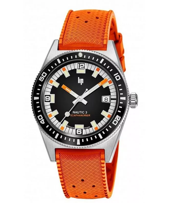 Reloj unisex Lip Nautic 3 Scaphandrier Orange G100 Automatic 670098