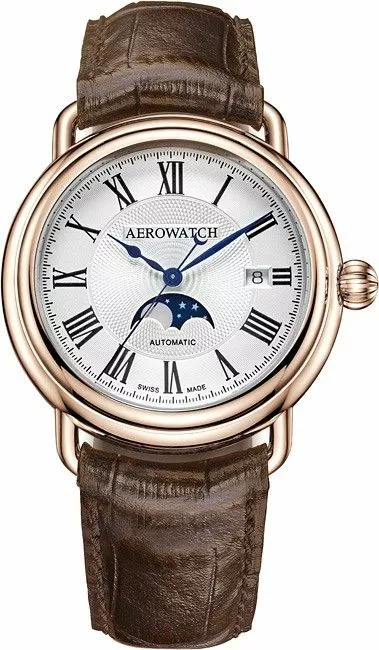 Reloj para hombres Aerowatch 1942 Moon Phases Automatic 77983-RO01