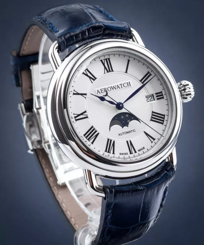 Reloj para hombres Aerowatch 1942 Moon Phases Automatic 77983-AA01