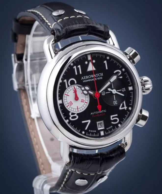 Reloj para hombres Aerowatch Homage 1910 Flyback Chrono Titanium Limited Edition 72945-TI01