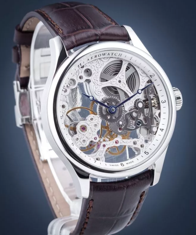 Reloj para hombres Aerowatch Renaissance Skeleton Classic 57981-AA01