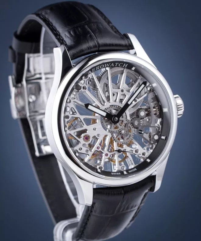 Reloj para hombres Aerowatch Renaissance Skeleton Cobweb 50981-AA17