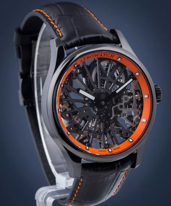 Reloj para hombres Aerowatch Renaissance Skeleton Cobweb 50981-NO18