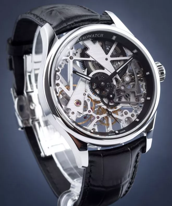 Reloj para hombres Aerowatch Renaissance Skeleton Fir Tree 50981-AA12