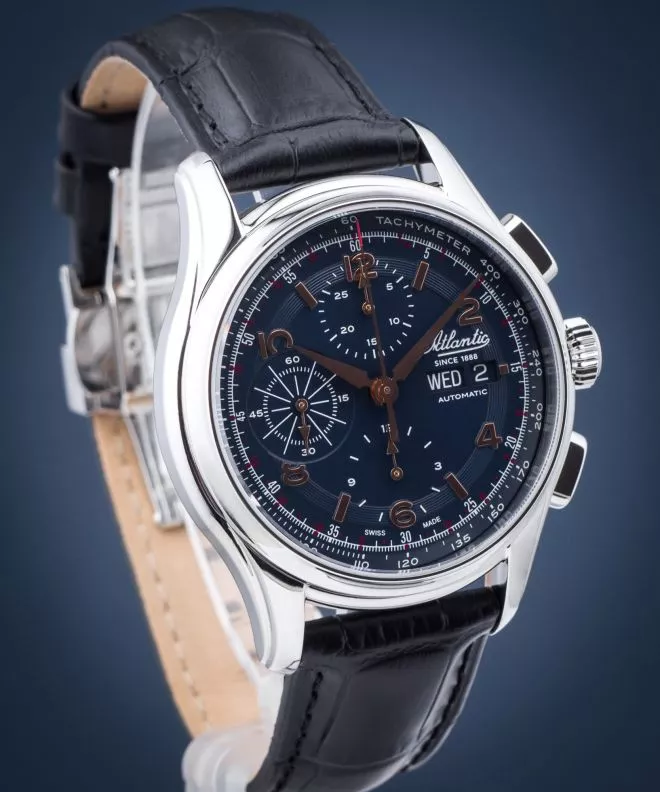 Reloj para hombres Atlantic Worldmaster 1888 Chronograph Valjoux Automatic 52852.41.55R