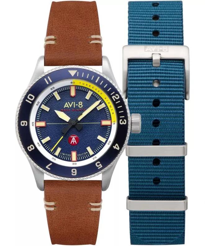 Reloj para hombres AVI-8 Flyboy Tuskegee Airmen Limited Edition SET AV-4103-02