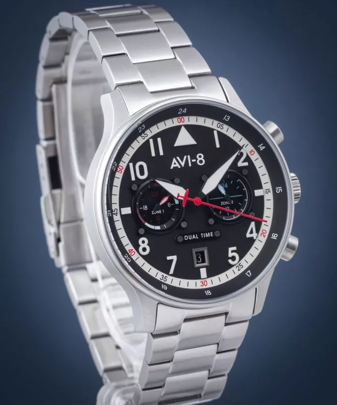 Reloj para hombres AVI-8 Hawker Hurricane Carey Dual Time Rangoon AV-4088-11