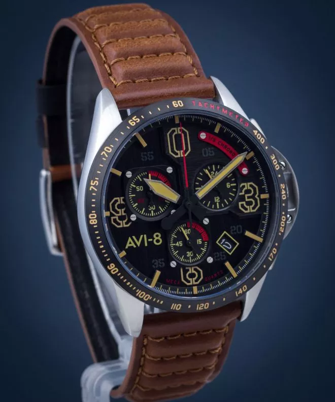 Reloj para hombres AVI-8 P-51 Mustang Blakeslee Chronograph Bronze Oak AV-4077-02