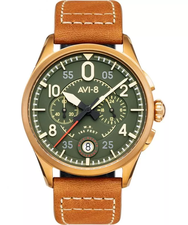 Reloj para hombres AVI-8 Spitfire Lock Chronograph Bronze Green AV-4089-02