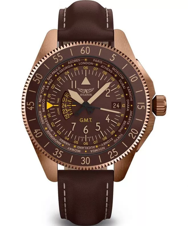 Reloj para hombres Aviator Airacobra GMT V.1.37.8.306.4