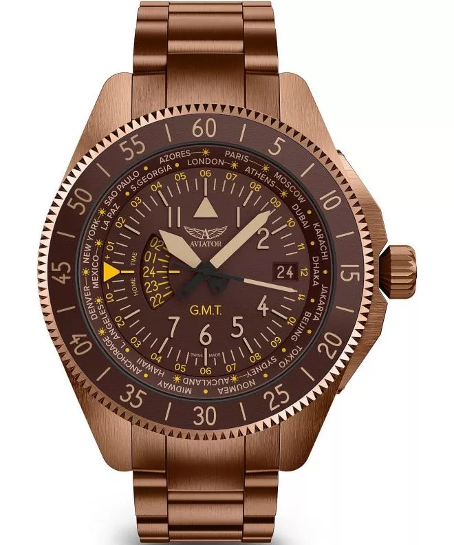 Reloj para hombres Aviator Airacobra GMT V.1.37.8.306.5