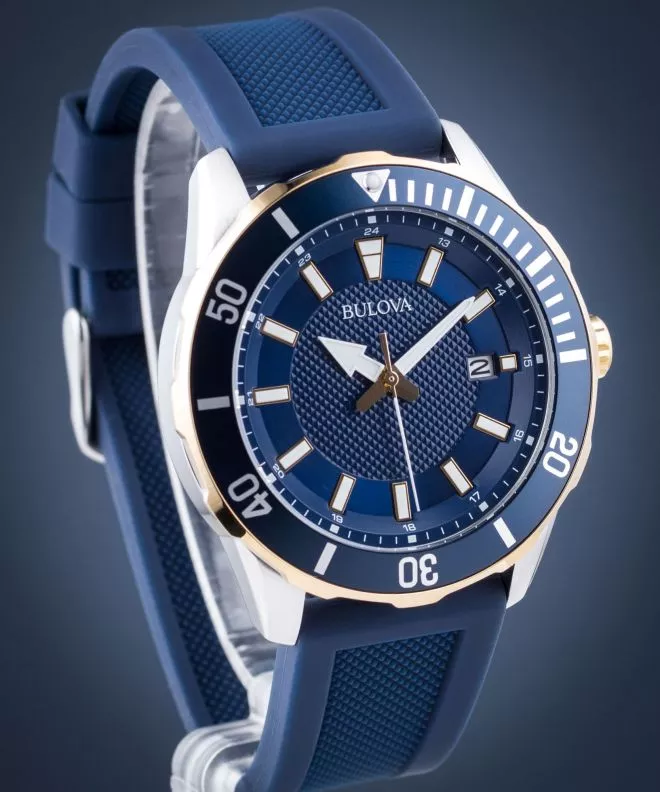 Reloj para hombres Bulova Diver Gold Blue 100m 98B345