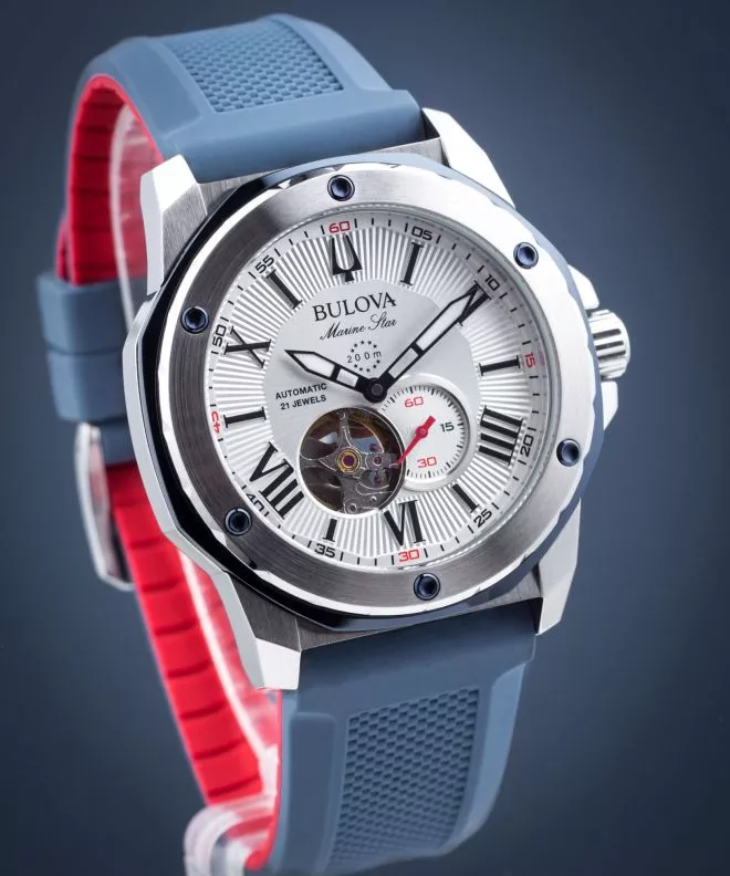 Reloj para hombres Bulova Marine Star Automatic Open Heart 98A225