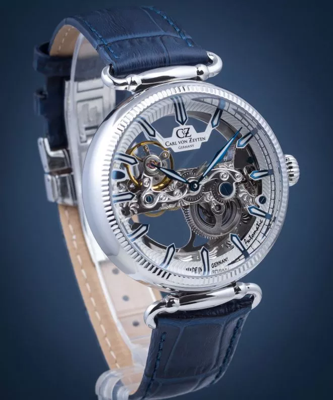 Reloj para hombres Carl von Zeyten Elzach Skeleton Automatic CVZ0031WH
