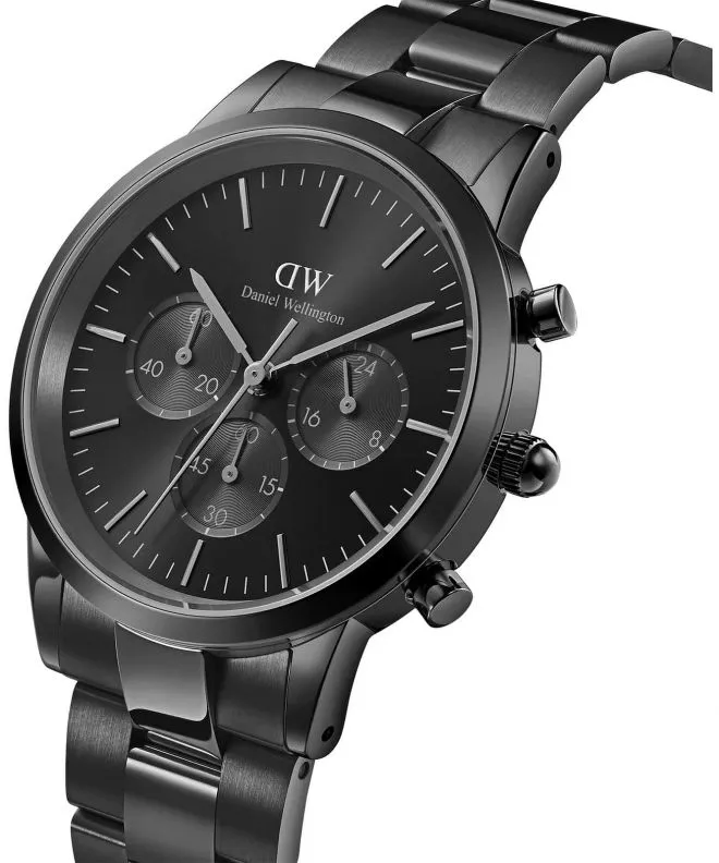 Reloj para hombres Daniel Wellington Iconic Chronograph Link Onyx B 42 DW00100642