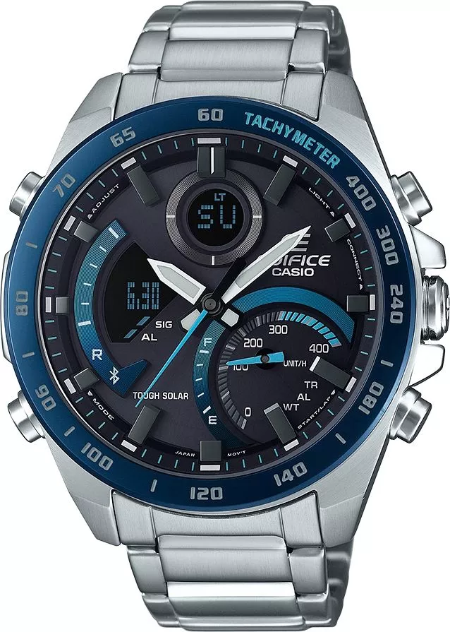 Reloj para hombres Casio Edifice Premium Bluetooth Sync LCD Chrono Tough Solar ECB-900DB-1BER