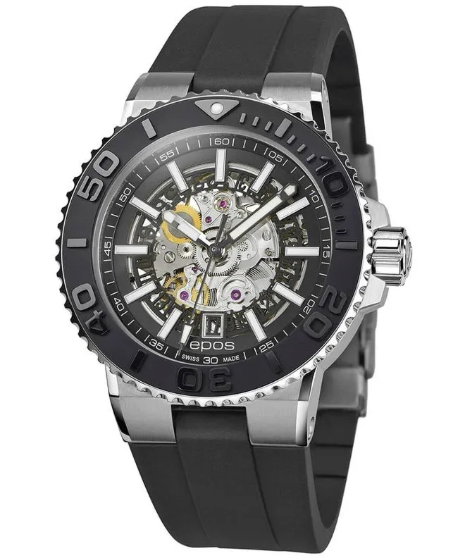 Reloj para hombres Epos Sportive Diver Skeleton Automatic 3441.135.25.15.55