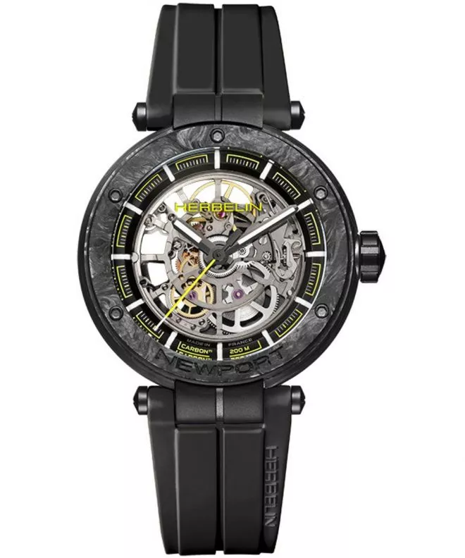 Reloj para hombres Herbelin Newport Carbon Skeleton Titanium Automatic Limited Edition 1888SQCTN14CA