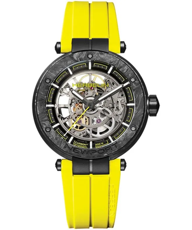 Reloj para hombres Herbelin Newport Carbon Skeleton Titanium Automatic Limited Edition 1888SQCTN14CY