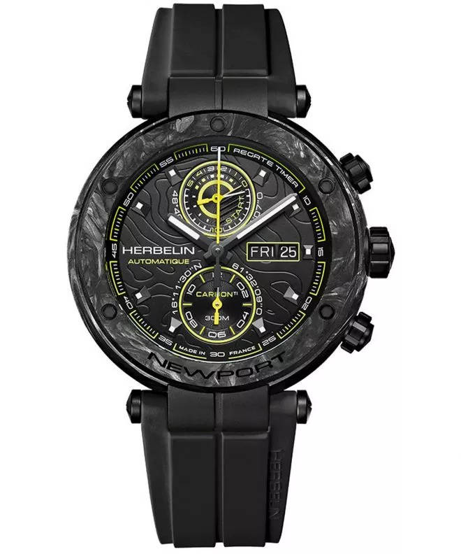Reloj para hombres Herbelin Newport Carbon Titanium Automatic Chronograph Limited Edition 288CTN14CA