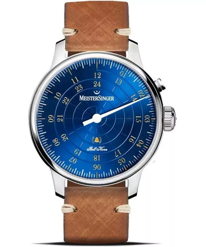 Reloj para hombres Meistersinger Bell Hora Medium Blue with Gold BHO918G_SVSL03