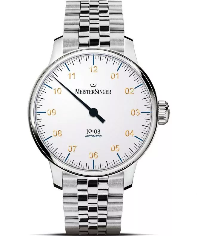 Reloj para hombres Meistersinger N°03 White Automatic AM901G_MGB20