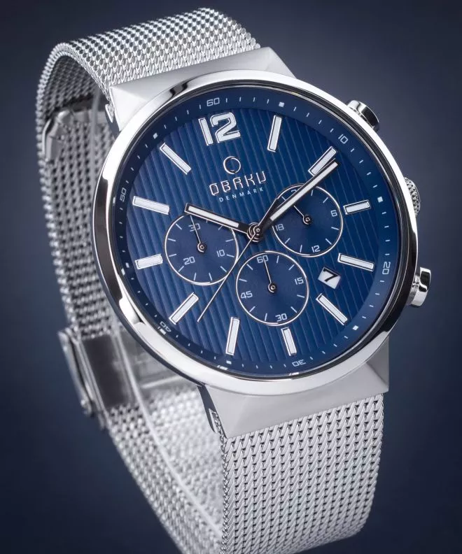 Reloj para hombres Obaku Storm Chronograph V180GCCLMC