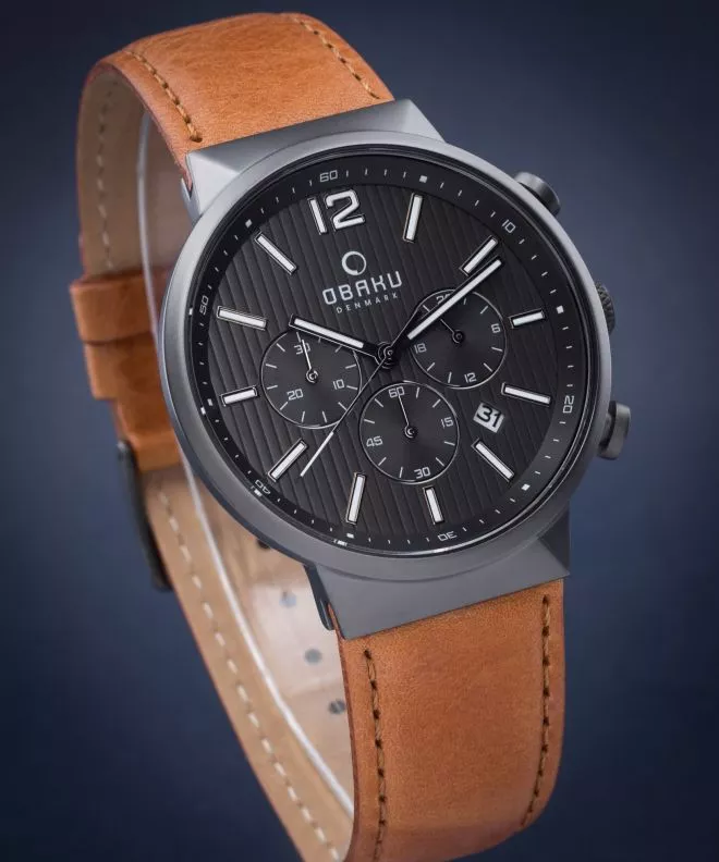 Reloj para hombres Obaku Storm Chronograph V180GCUURZ
