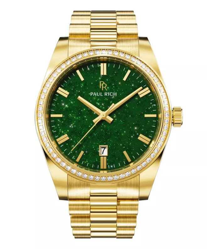Reloj para hombres Paul Rich Legacy Aventurine Gold Green 783385960793