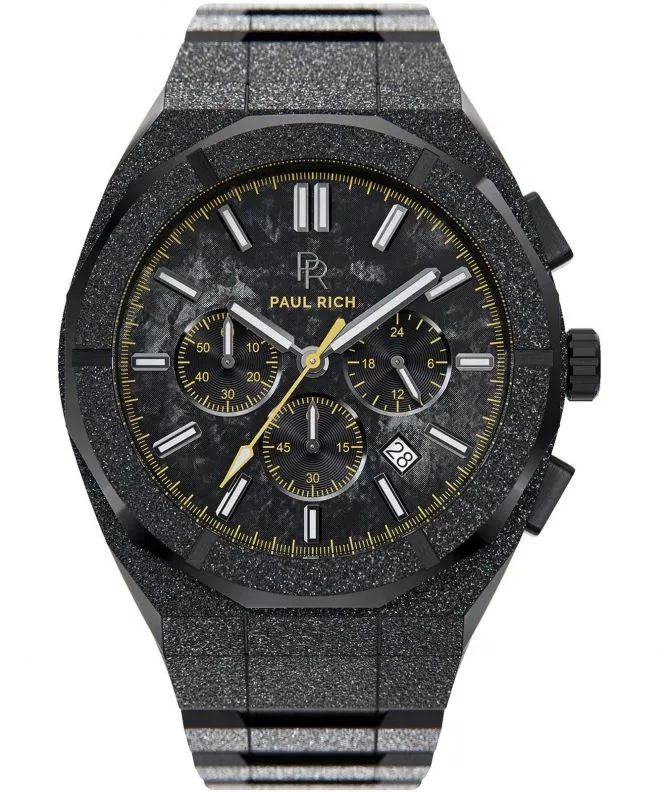 Reloj para hombres PAUL RICH Motorsport Frosted Carbon Yellow Chronograph Limited Edition 658860230909
