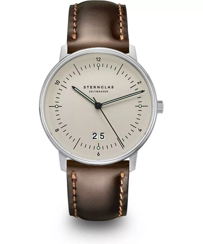 Reloj para hombres Sternglas Naos Big Date Alabaster S01-NAG26-BR03