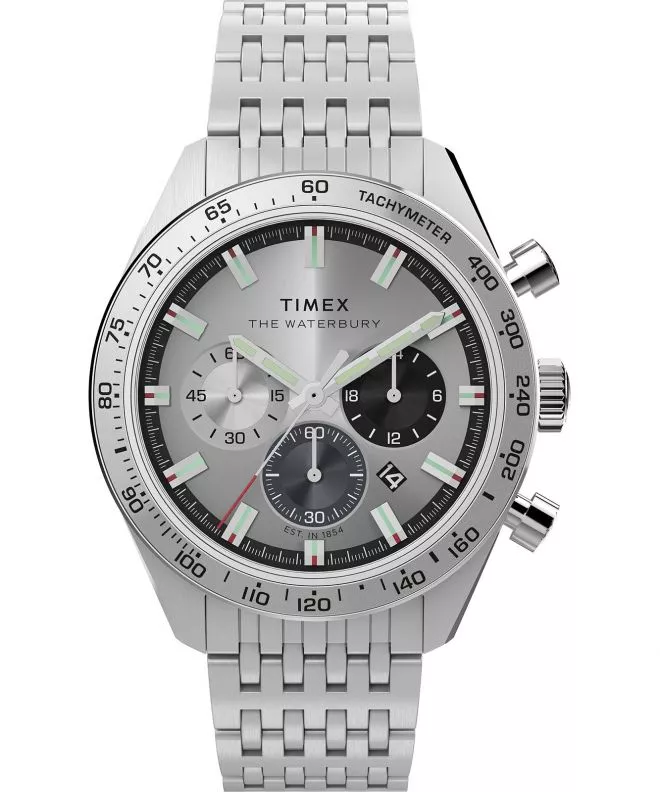 Reloj para hombres Timex Waterbury Traditional Chronograph 41Mm Stainless Steel Bracelet Chronograph TW2Y18700