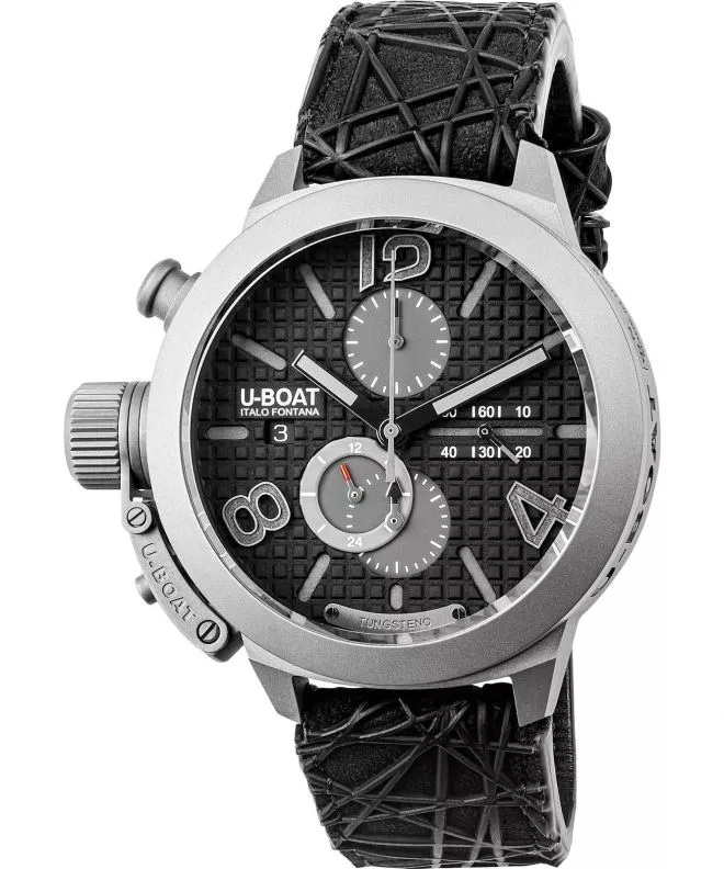 Reloj para hombres U-Boat Classico 45 Titanium Tungsten Black Chronograph Automatic Limited Edition 3004