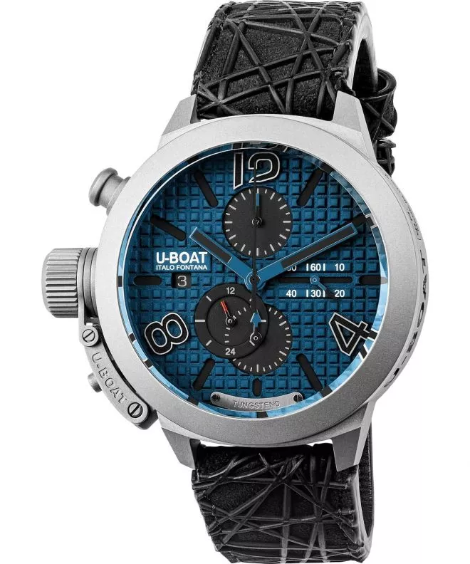 Reloj para hombres U-Boat Classico 45 Titanium Tungsten Blue Chronograph Automatic Limited Edition 3003