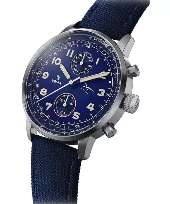 Reloj para hombres Yema Flygraf Bi-Compax French Air Force Chronograph YMHF1582AA-GG