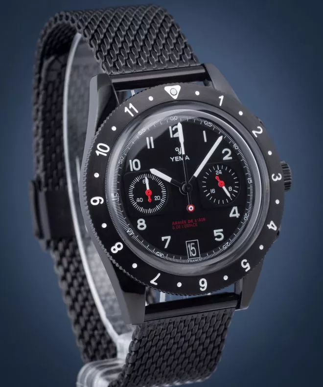 Reloj para hombres Yema Flygraf French Air & Space Force UTC Black YMHF1577AA-3AM