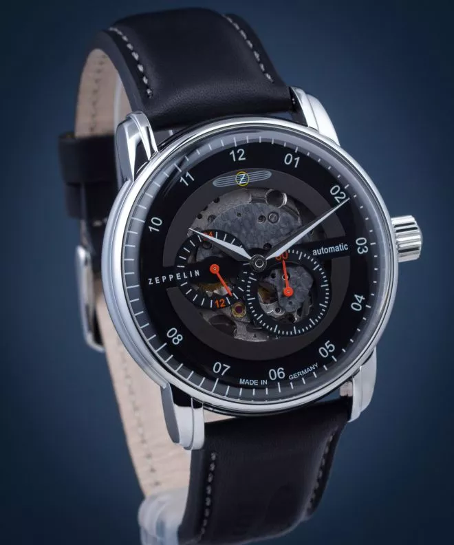 Reloj para hombres Zeppelin New Captain's Line Skeleton Automatic 8664-2