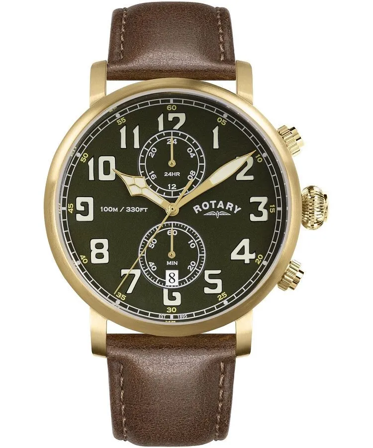 Reloj para hombres Rotary Heritage Pilot Chronograph RGS10002/24