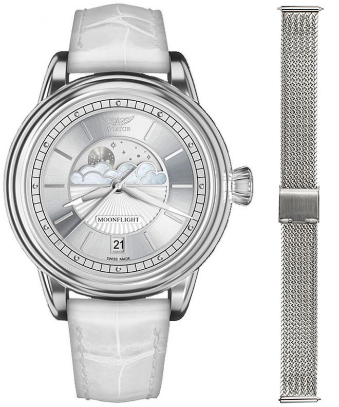 Reloj para mujeres Aviator Moonflight + bransoleta Morellato