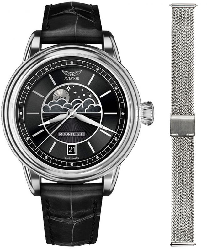 Reloj para mujeres Aviator Moonflight + bransoleta Morellato