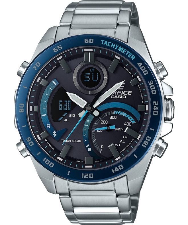 Reloj para hombres Edifice Premium Bluetooth Sync LCD Chrono Tough Solar