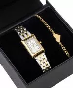 Reloj para mujeres BOWA Paris White Silver-Gold Steel 20 Gift Set