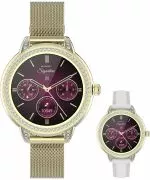 Smartwatch para mujeres Garett Signature Stella Gold Mesh SET