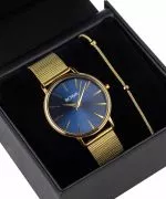 Reloj para mujeres BOWA Praha Navy Blue-Gold Mesh 38 Gift Set