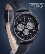 Reloj para hombres DESTELL Circinus Full Black Leather Chronograph Sapphire