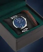Reloj para hombres DESTELL Pictor Blue Silver Steel Sapphire Gift Set