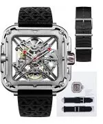 Reloj para hombres Ciga Design X Series Gorilla Silver Skeleton Automatic